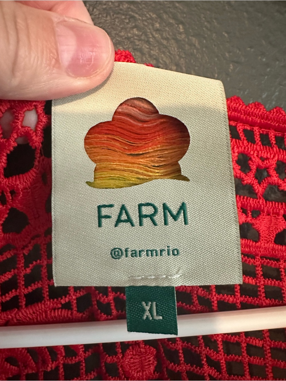 FARM Rio Red Morada Boa Guipure Maxi Dress - Picture 5 of 9
